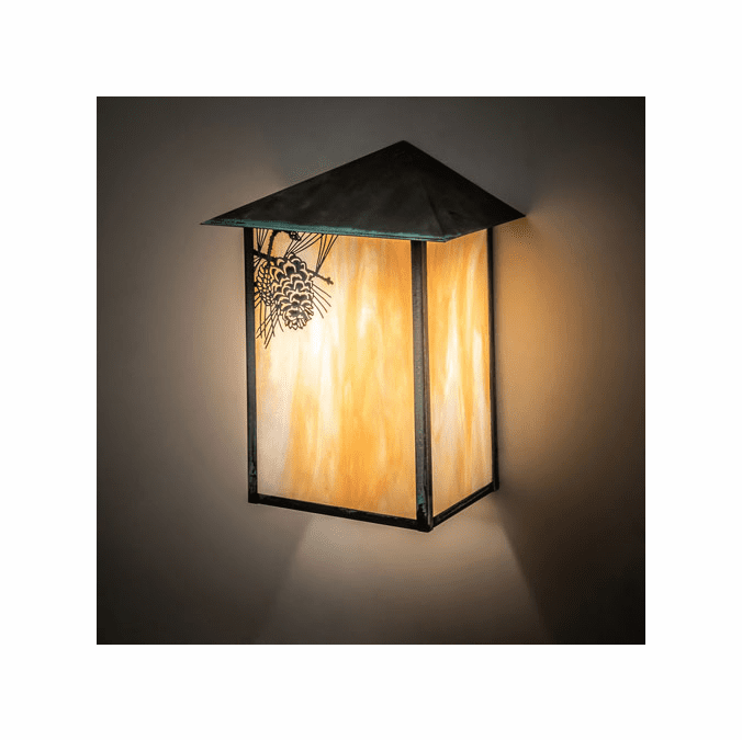 Meyda Custom 73552 Seneca Rustic Verdigris Outdoor Wall Light Sconce