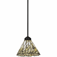 Meyda Custom 73652 Jadestone Willow Tiffany 34" Tall Mini Pendant Lighting Fixture