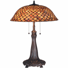 Meyda Lighting 74040 FISHSCALE Tiffany Antique Table Lamp Lighting