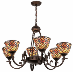 Meyda Custom 74043 Fishscale Tiffany Chandelier Light
