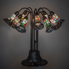 Meyda Lighting 261669 Stained Glass Pond Lily Tiffany Table