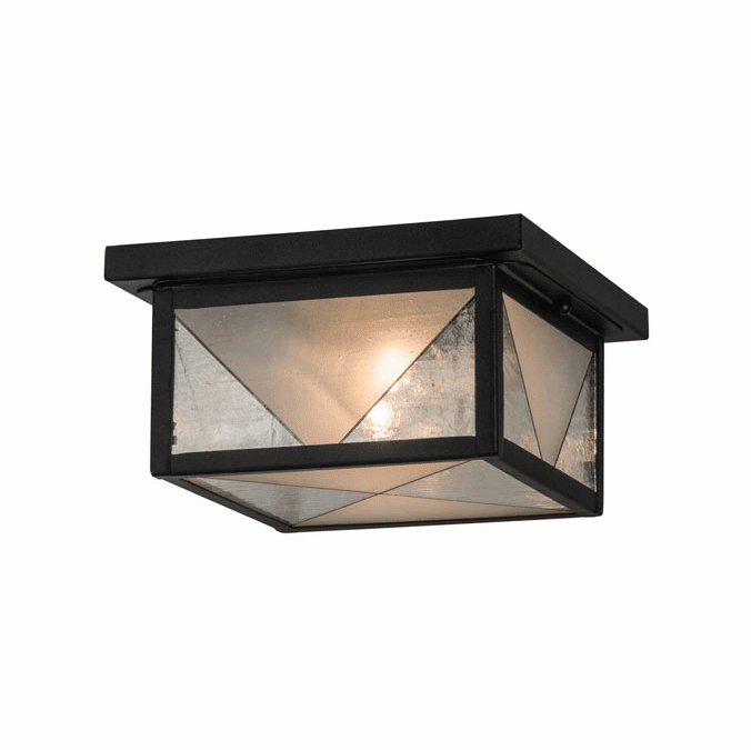 Meyda Custom 81625 Harlequin Black / Clear & Frosted Seedy Flush Mount Lighting