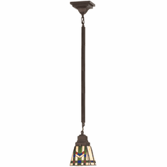 Meyda Lighting 82429 Prairie Wheat Tiffany Mahogany Bronze Mini Hanging Pendant Light