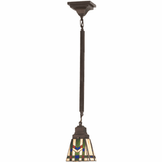Meyda Lighting 82481 Prairie Wheat Tiffany Mahogany Bronze Mini Pendant Lamp