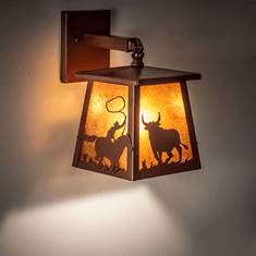 Meyda Custom 82663 Cowboy & Steer Country Rust Wall Lighting Fixture