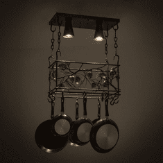 Meyda Custom 82756 Whispering Pines Country Antique Copper LED Pot Rack