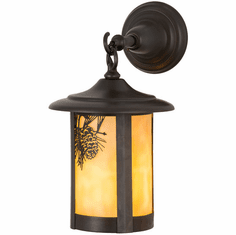 Meyda Custom 90973 Fulton Winter Pine Rustic Beige Craftsman Exterior Wall Lighting Sconce