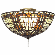 Meyda Lighting 95271 Fleur-de-lis Tiffany Flush Lighting