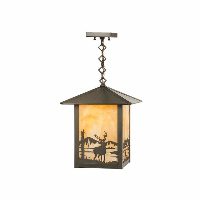 Meyda Custom 96355 Seneca Craftsman Brown Outdoor Hanging Lamp