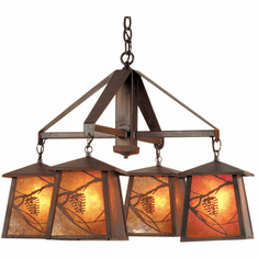 Meyda Custom 98359 Whispering Pines Country Rust Hanging Chandelier