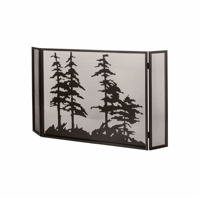 Meyda Custom 99675 Tall Pines Country Timeless Bronze Fireplace Screen