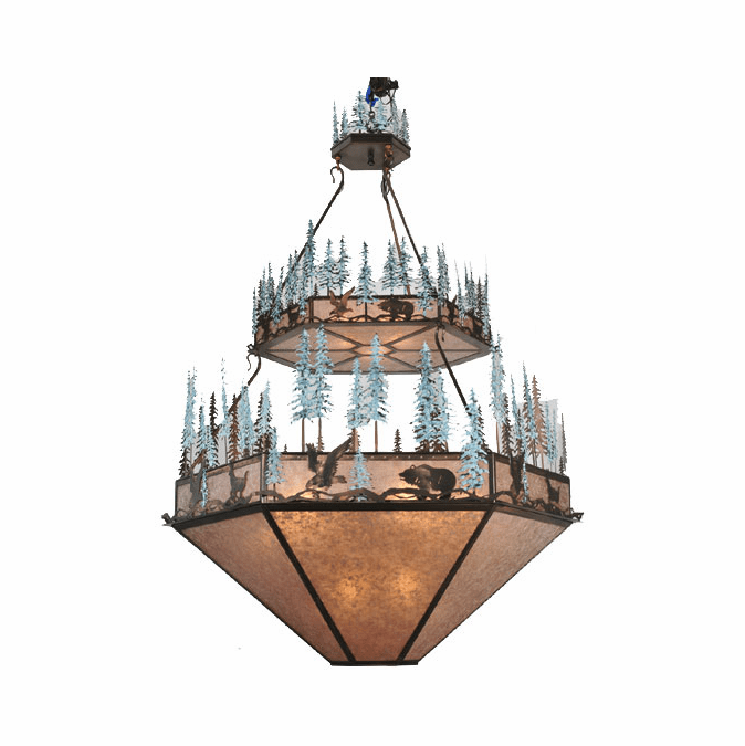 Meyda Custom 99685 Wildlife at Pine Lake Rustic Antique Copper Pendant Light