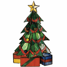 Meyda Lighting 12961 Christmas Tree Tiffany Accent Lighting Table Lamp