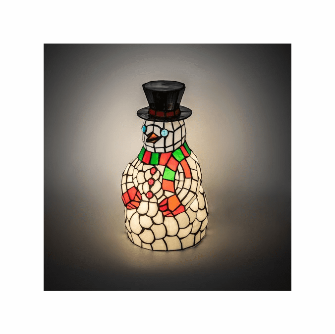 Meyda Lighting 18471 Snowman Tiffany Accent Table Lamp