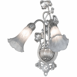 Meyda Lighting 276538 Gray Tiffany Pond Lily Traditional Wall Sconce Lighting