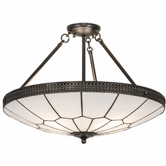 Meyda Lighting 284297 Vincent Honeycomb Modern Highlighted Craftsman Brown Pendant Light Fixture