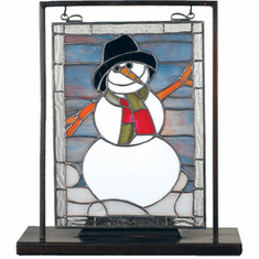 Meyda Lighting 68340 Snowman Tiffany Accent Table Light