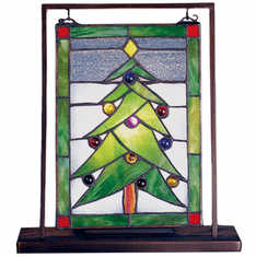 Meyda Lighting 69658 Christmas Tree Tiffany Mahogany Bronze Accent Table Lighting