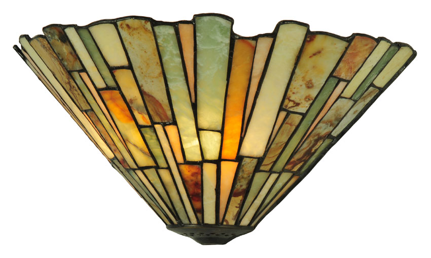 Meyda Custom 106732 Jadestone Delta 13 Inch Wide Tiffany Art Glass Pocket Wall Sconce MEY106732