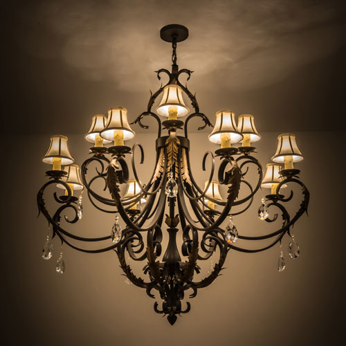 View of Meyda Custom 169781 Ingrid Timeless Bronze w/ Gold Leaf Accent ...