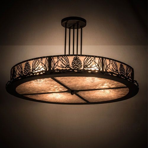 Meyda Custom 177220 Mountain Pine Rustic Silver Mica Flush