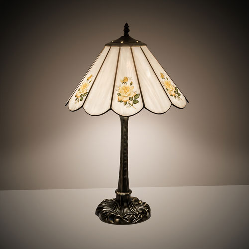 Meyda Custom 218829 Roses Tiffany Table Lamp Lighting MEY218829