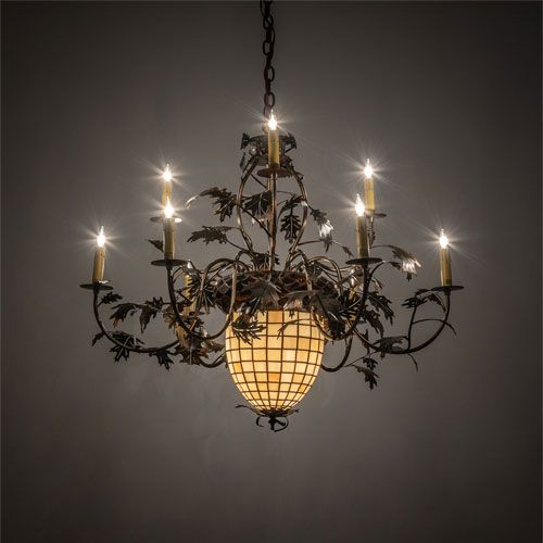 Meyda Custom 223642 Greenbriar Oak Antique Copper Chandelier