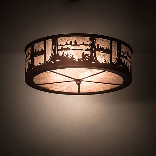 Meyda Custom 26986 Quiet Pond Silver Mica Rust Ceiling