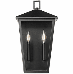 Millennium 198002-PBK Munger Powder Coated Black Outdoor Wall Lighting Sconce