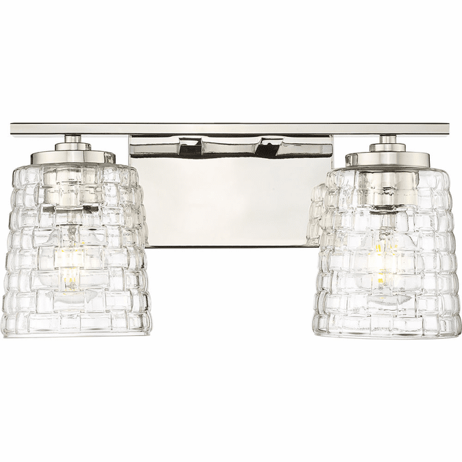 Millennium 22102-PN Saben Modern Polished Nickel 2-Light Bathroom Lighting Sconce