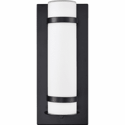 Millennium 77001-PBK Modern Powder Coated Black LED 14" Outdoor Wall Sconce