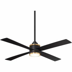Minka Aire F796L-CL/SBR Falco Contemporary Coal/Soft Brass LED 54" Ceiling Fan