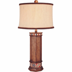Minka Lavery 10373-0 Brown Wood Look Table Top Lamp