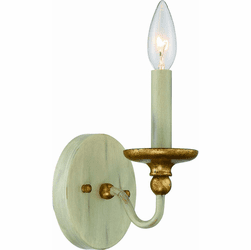 Minka Lavery 1041-701 Westchester County Modern Farm House White with Gilded Gold Leaf Lamp Sconce