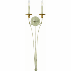 Minka Lavery 1042-701 Westchester County Modern Farm House White with Gilded Gold Leaf Lamp Sconce