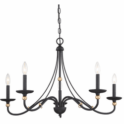 Minka Lavery 1044-677 Westchester County Sand Coal With Skyline Gold Leaf Hanging Chandelier