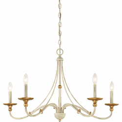 Minka Lavery 1044-701 Westchester County Farm House White With Gilded Gold Leaf Chandelier Lighting