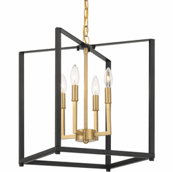 Minka Lavery 1464-883 Colwick Modern Coal Black & Signature Brass Foyer Lighting