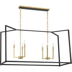 Minka Lavery 1466-883 Colwick Modern Coal Black & Signature Brass Island Lighting