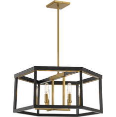 Minka Lavery 2116-726 Union Estates Contemporary Coal And Soft Brass Ceiling Light Pendant