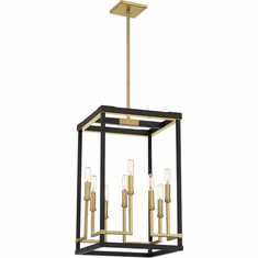 Minka Lavery 2119-726 Union Estates Modern Coal And Soft Brass Foyer Lighting Fixture