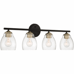 Minka Lavery 2434-878 Winsley Contemporary Coal And Stained Brass 4-Light Bathroom Lighting Sconce