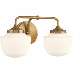 Minka Lavery 2572-575 Cornwell Contemporary Antique Noble Brass 2-Light Bathroom Sconce Lighting