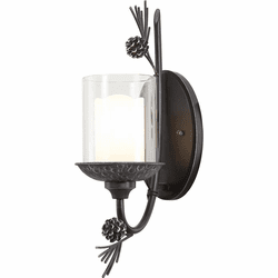 Minka Lavery 2751-694 Ponderosa Ridge Country Weathered Spruce with Silver Wall Sconce Light