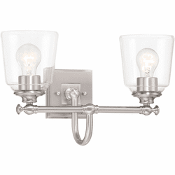Minka Lavery 4002-84 Antonia Contemporary Brushed Nickel 2-Light Bathroom Lighting