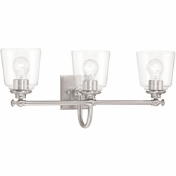Minka Lavery 4003-84 Antonia Contemporary Brushed Nickel 3-Light Bathroom Lighting Sconce