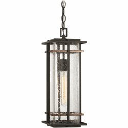 Minka Lavery 72494-68 San Marcos Contemporary Coal w/ Antique Copper Accents Outdoor Ceiling Pendant Light