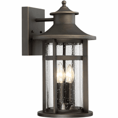 Minka Lavery 72553-143C Highland Ridge Oil Rubbed Bronze w/ Gold Outdoor Wall Sconce Light