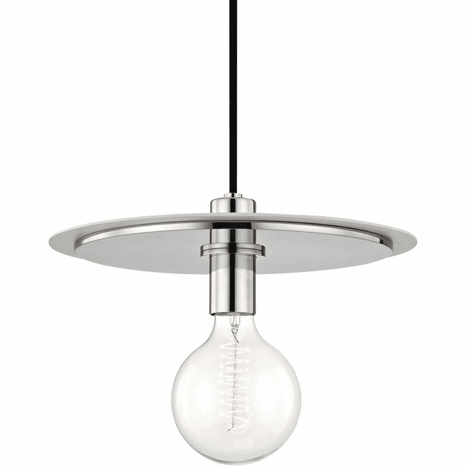 Mitzi H137701L-PN-WH Milo Modern Polished Nickel / White Pendant Light
