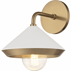 Mitzi H139101-AGB-WH Marnie Modern Aged Brass / White Sconce Lighting